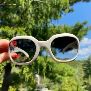 Women's White Oval RAY BAN 4123 Oversized Sunglasses